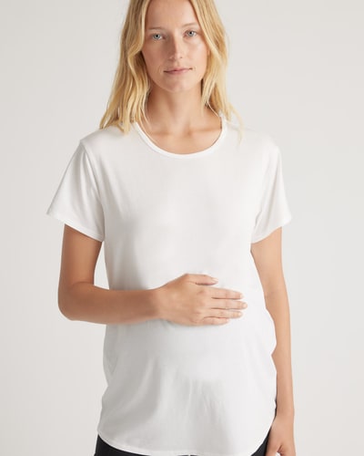 Quince Cotton Modal Maternity Crew Neck Tee (2-pack)