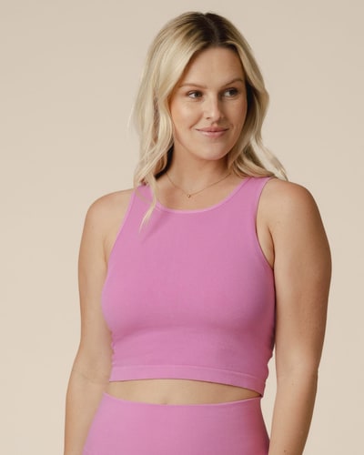 Storq Sublime® Bamboo Maternity & Nursing Longline Bra Top | Soft Fuchsia
