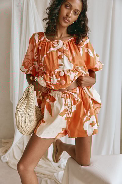 SABO Toria Shorts - Sunset Botanica