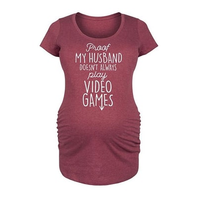 Kohl's Maternity Husband Doesn't Always Play Video Games Graphic Tee
