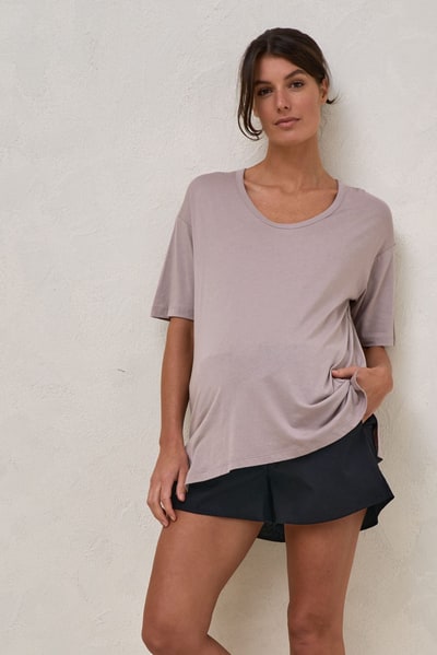 Bae the Label The Weekend Scoop Tee - Taupe*