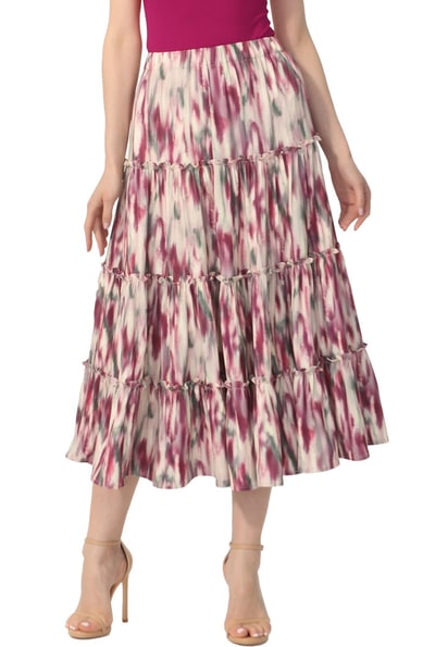 Kimi + Kai Kimi + Kai Women Tiered Midi Skirt
