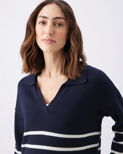 Ripe Maternity Lori Nursing Knit  Navy / White