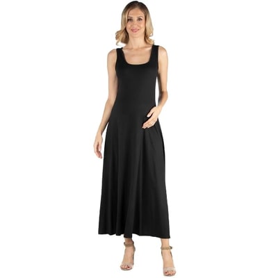 Target 24seven Comfort Apparel Maternity Slim fit A Line Sleeveless Maxi Dress-Black-M