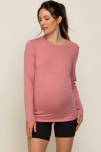 PinkBlush Mauve Long Sleeve Maternity Top