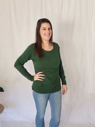 Close to the Heart Long Sleeve Layer Top - Emerald Green
