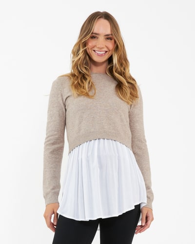 Ripe Maternity Sandy Detachable Nursing Knit  Latte