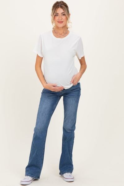 PinkBlush Blue Vintage Wash Bootcut Maternity Jeans