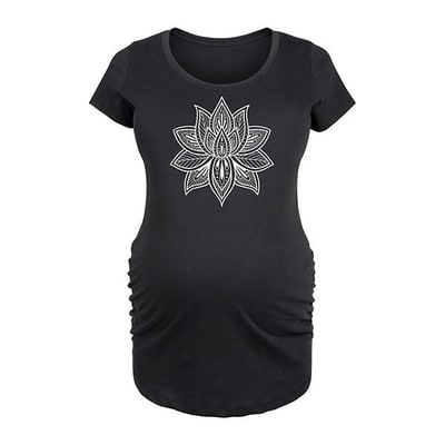 Kohl's Maternity Mandala Lotus White Graphic Tee
