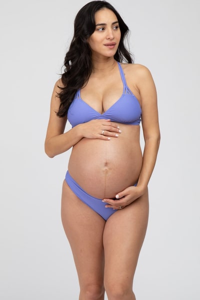 PinkBlush Periwinkle Strappy Two-Piece Maternity Bikini Set