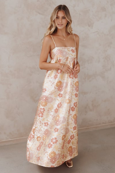 Petal & Pup Yasmine Maxi Dress - Pink Floral
