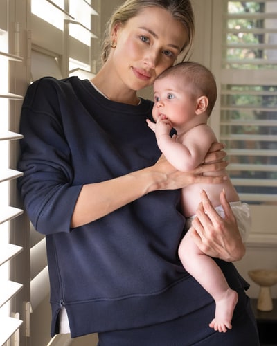 Ripe Maternity Relax Nursing Sweat Navy