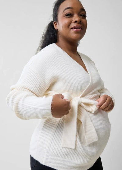Ingrid & Isabel The Stay Connected Maternity + Nursing Sweater Cream