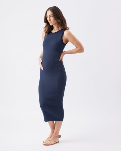 Ingrid & Isabel Ripe Maternity Noa Rib Knit Nursing Bodycon Midi Dress