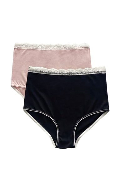 Angel Maternity 2-pack - Gracie Bamboo Maternity Underwear in Pink/Black