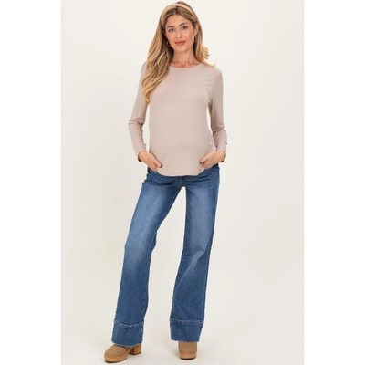 Target Pinkblush Blue Trouser Hem Wide Flare Maternity Jeans 32