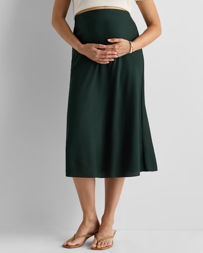 Quince Washable Stretch Silk Maternity Skirt