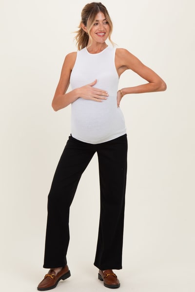 PinkBlush Black Relaxed Straight Maternity Jeans