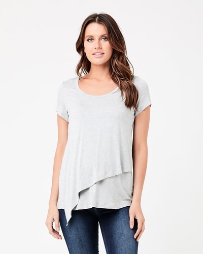 Ripe Maternity Lara Nursing Tee Silver Marle