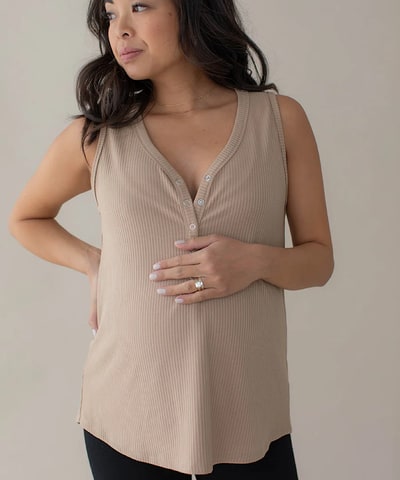 Bump City The Lounge Nursing Tank (Cappuccino)