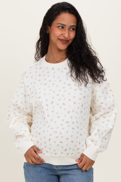 PinkBlush Pink Ditsy Floral Maternity Sweatshirt