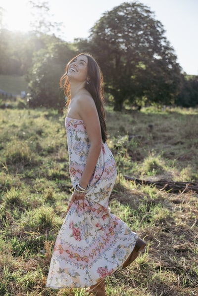 Petal & Pup Amora Strapless Maxi Dress - Rose Tile