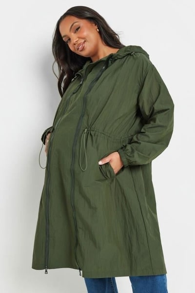 Yours Clothing BUMP IT UP MATERNITY Green Lightweight Parka Jacket