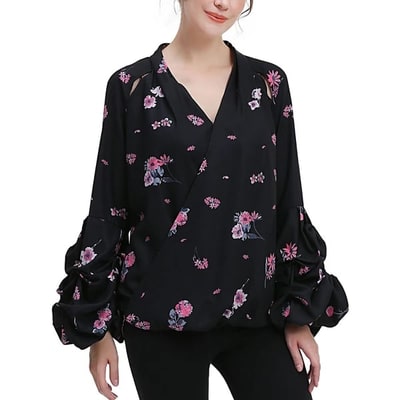 Target Pokkori Maternity Nursing Floral Print Blouse Multicolored Large