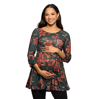 Kohl's Maternity 24Seven Comfort Apparel Floral Print Tunic Top