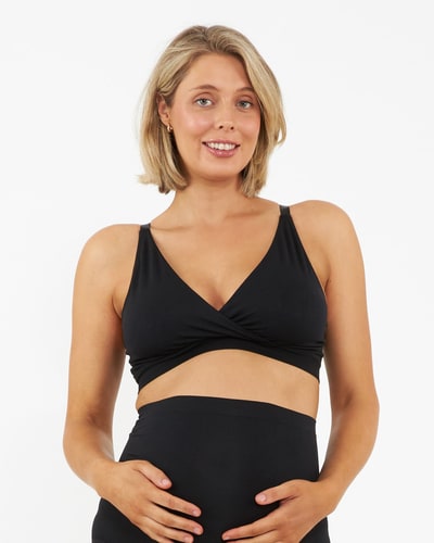 Ripe Maternity Seamless Nursing Bralette  Black