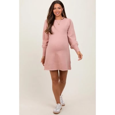Target Pinkblush Pink Knit Bubble Sleeve Maternity Mini Dress XL