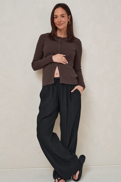 Bae the Label Storyline Long Sleeve Top - Chocolate