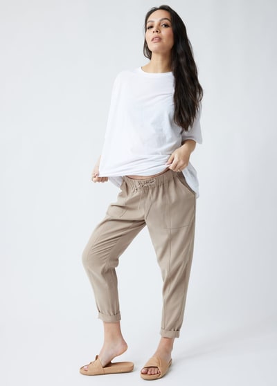 Ingrid & Isabel Twill Maternity Pants with Pockets