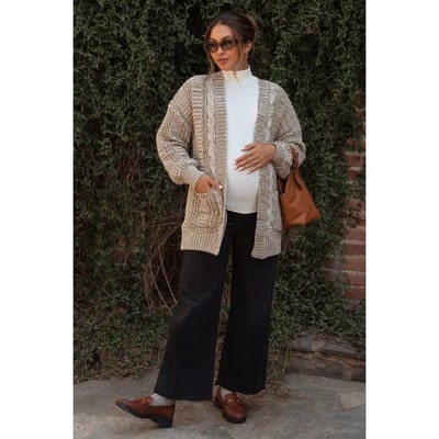 Target PinkBlush Black Wide Leg Raw Hem Maternity Jeans Black 24