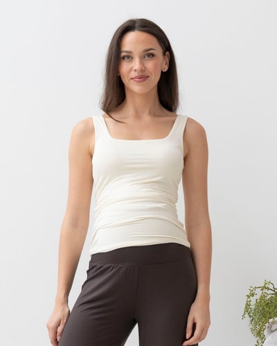 Angel Maternity Maternity Deluxe Modal Tank in Ivory