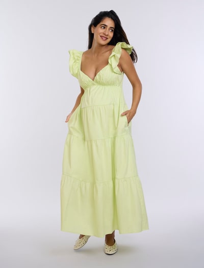 Motherhood Maternity Empire Ruffle Sleeve Maxi Dress