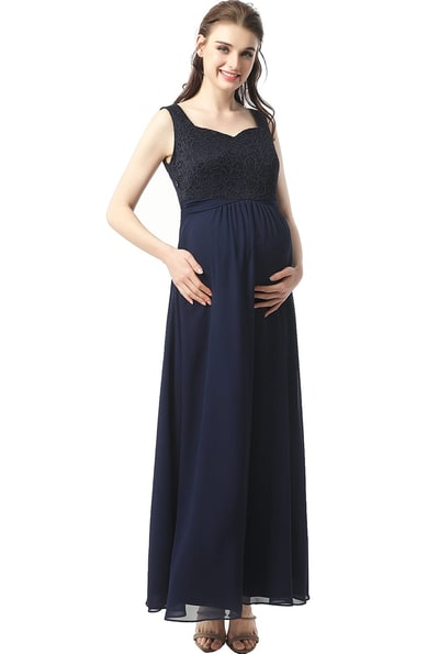Kimi + Kai Kimi + Kai Maternity "Kyra" Lace Accent Maxi Dress