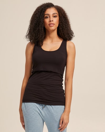 Peachy Mama Black Bamboo Nursing Tank