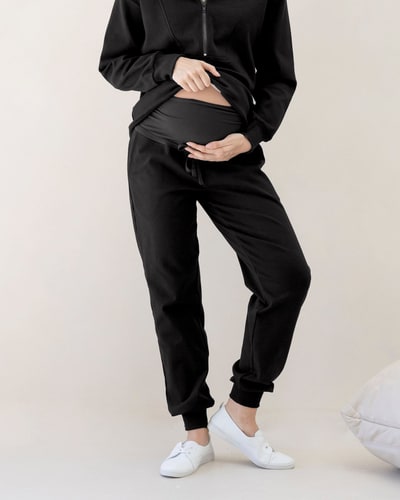 Angel Maternity Ultimate Comfort Maternity Sweatpants in Black
