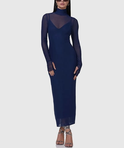 Bump City The Shailene Dress (Bright Navy)