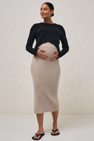 Bae the Label Serendipity Rib Skirt - Oatmeal