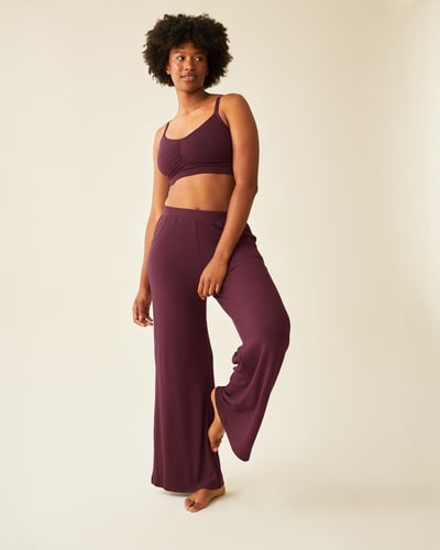 Kindred Bravely CozyKnit Wide Leg Lounge Pant | Deep Burgundy