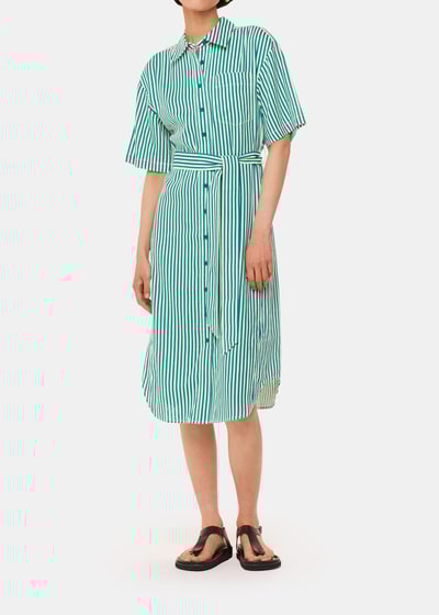 For The Creators Stripe Linen Blend Dress