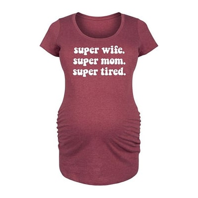 Kohl's Maternity Super Wife Super Mom Super Tired Graphic Tee