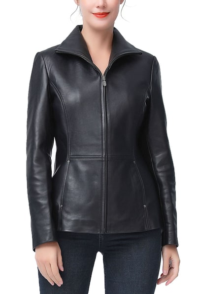 Kimi + Kai Kimi + Kai Women's "Eva" Zip Front Leather Jacket