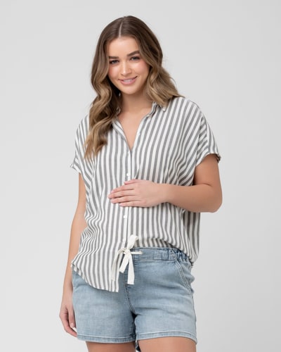 Ripe Maternity Ada Relaxed Shirt Black / White