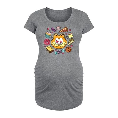 Kohl's Maternity Garfield Hearts Food Graphic Tee