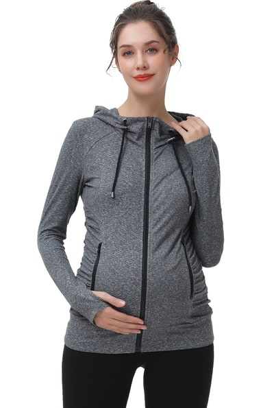 Kimi + Kai Kimi + Kai Maternity "Momo" Ruched Performance Jacket