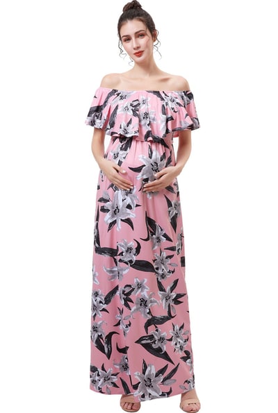 Kimi + Kai Kimi + Kai Maternity "Clara" Nursing Floral Print Maxi Dress