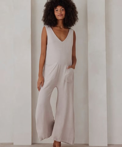 Bump City BUMPSUIT: Oversized Linen Jumpsuit